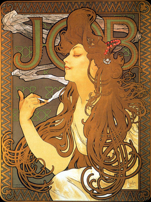 Mucha's Job cigarette paper poster